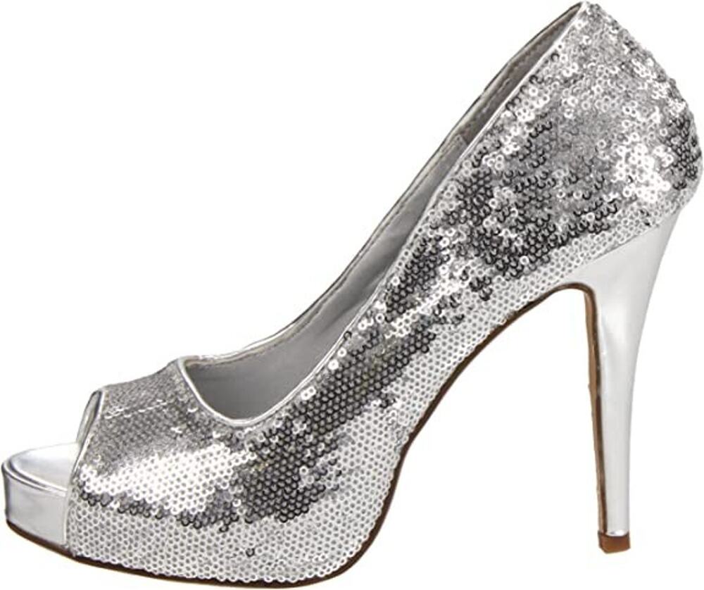 Ellie Shoes Women's 415-Flamingo Silver PUMP - Size 9